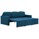 Canapé-lit modulaire 3 places Bleu Tissu