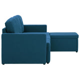 Canapé-lit modulaire 3 places Bleu Tissu