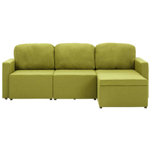 Canapé-lit modulaire 3 places Vert Tissu