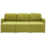 Canapé-lit modulaire 3 places Vert Tissu