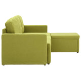 Canapé-lit modulaire 3 places Vert Tissu