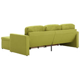 Canapé-lit modulaire 3 places Vert Tissu