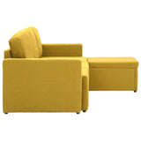 Canapé-lit modulaire 3 places Jaune Tissu