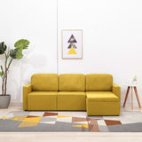Canapé-lit modulaire 3 places Jaune Tissu