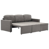 Canapé-lit modulaire 3 places Taupe Tissu