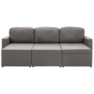 Canapé-lit modulaire 3 places Taupe Tissu