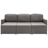 Canapé-lit modulaire 3 places Taupe Tissu