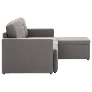 Canapé-lit modulaire 3 places Taupe Tissu