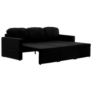 Canapé-lit modulaire 3 places Noir Tissu