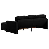 Canapé-lit modulaire 3 places Noir Tissu