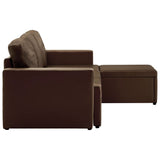 Canapé-lit modulaire 3 places Marron Similicuir