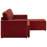 Canapé-lit modulaire 3 places Rouge bordeaux Similicuir