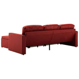 Canapé-lit modulaire 3 places Rouge bordeaux Similicuir