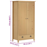Garde-robe à 2 portes Hill 89x50x170 cm Bois de pin solide