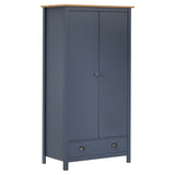 Garde-robe à 2 portes Hill Gris 89x50x170cm Bois de pin solide