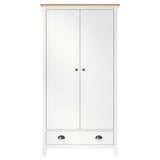 Garde-robe à 2 portes Hill Blanc 89x50x170cm Bois de pin solide