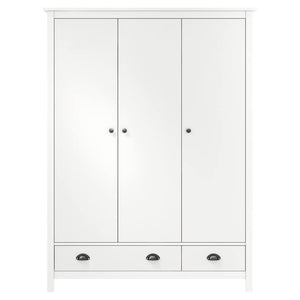 Garde-robe à 3 portes Hill Blanc 127x50x170 cm Bois pin solide