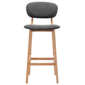 Tabourets de bar lot de 2 gris foncé tissu