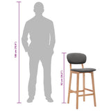 Tabourets de bar lot de 2 gris foncé tissu