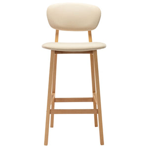 Tabourets de bar lot de 2 crème tissu