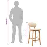 Tabourets de bar lot de 2 crème tissu