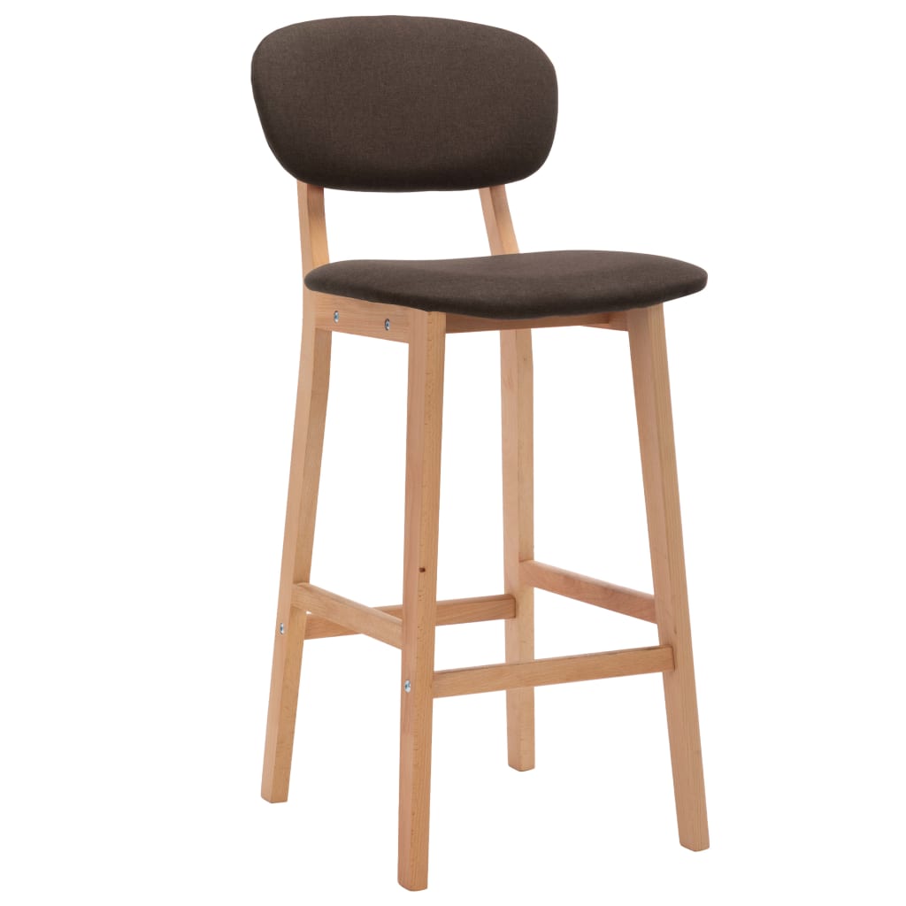 Tabourets de bar lot de 2 marron tissu