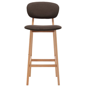 Tabourets de bar lot de 2 marron tissu