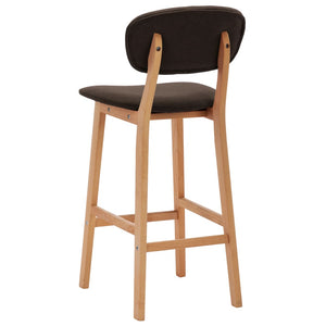 Tabourets de bar lot de 2 marron tissu