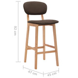 Tabourets de bar lot de 2 marron tissu