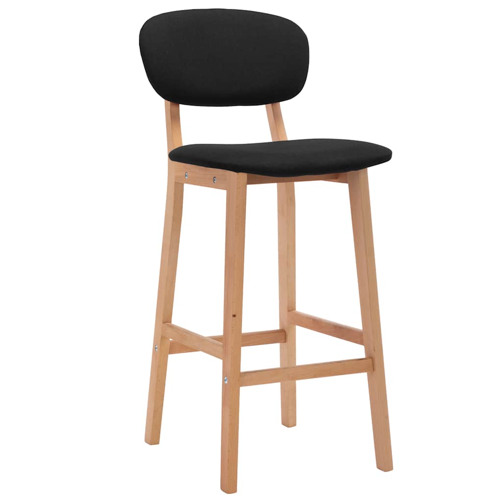 Tabourets de bar lot de 2 noir tissu
