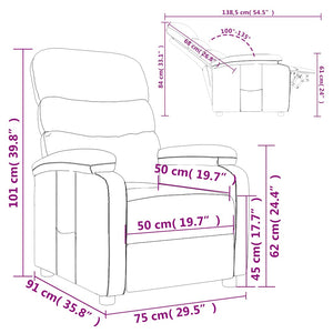 Fauteuil inclinable Noir Similicuir