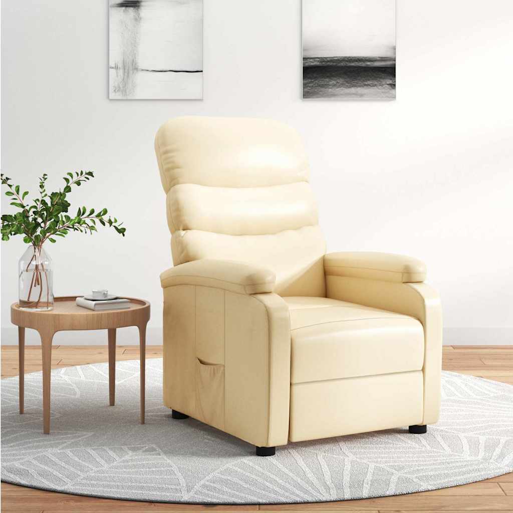Fauteuil inclinable Crème Similicuir