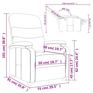Fauteuil inclinable réglable avec repose-pieds gris similicuir