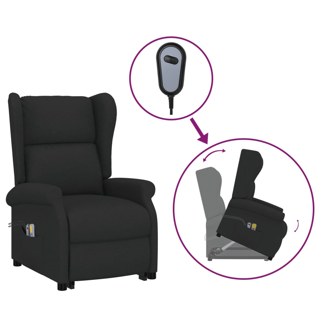 Fauteuil de massage Noir Tissu