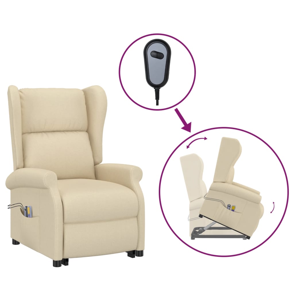 Fauteuil de massage Crème Tissu