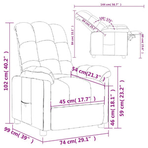 Fauteuil inclinable Noir Tissu