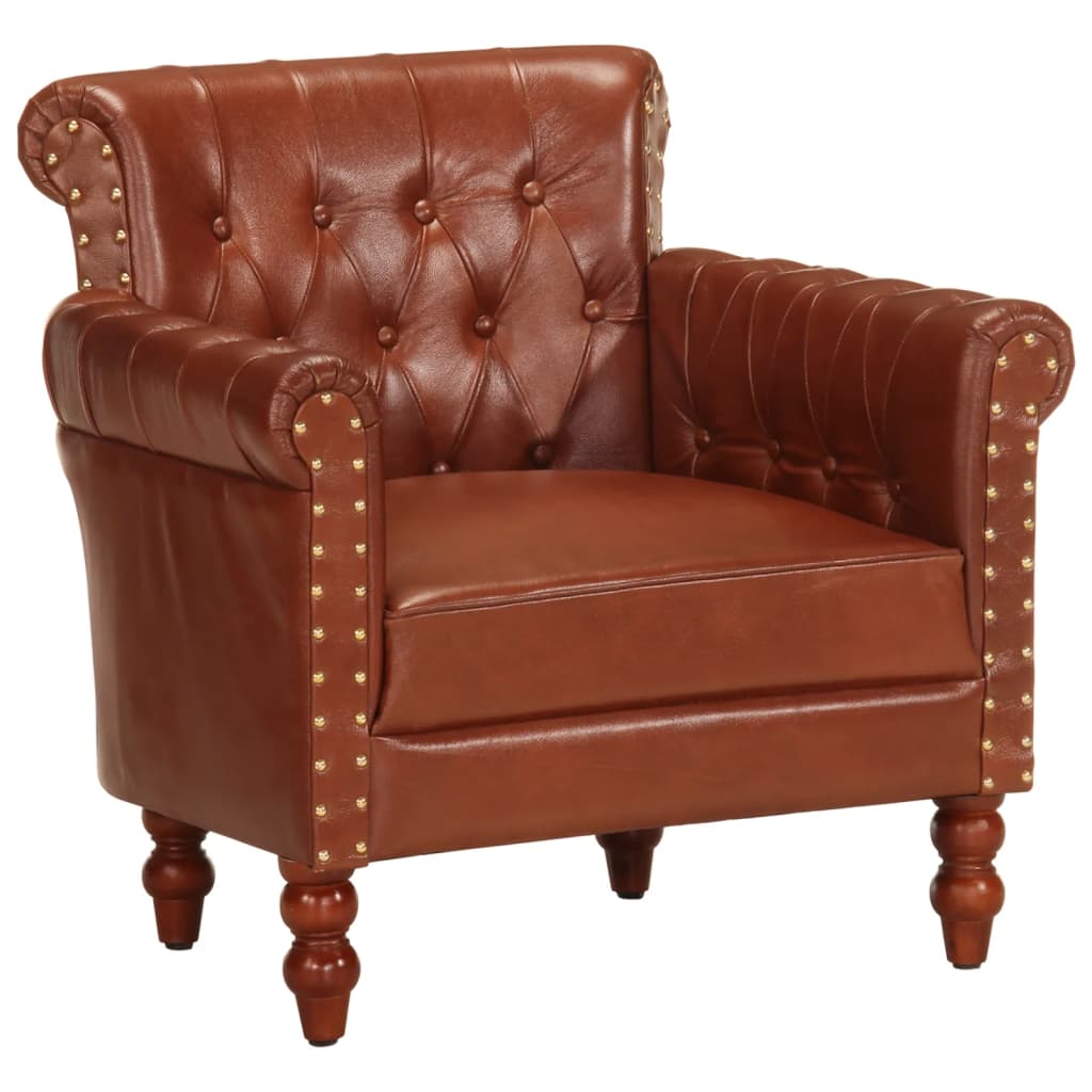 Fauteuil Marron Cuir de chèvre véritable