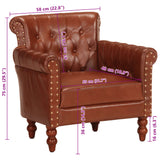 Fauteuil Marron Cuir de chèvre véritable