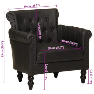 Fauteuil Noir Cuir de chèvre véritable