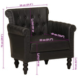 Fauteuil Noir Cuir de chèvre véritable