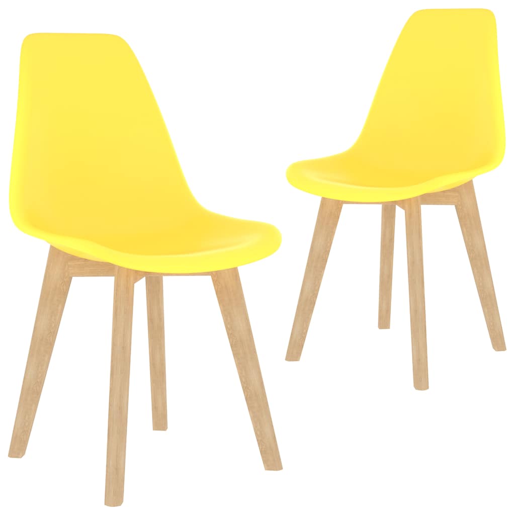 Chaises à manger lot de 2 jaune plastique