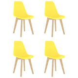 Chaises à manger lot de 4 jaune plastique