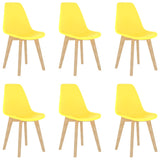 Chaises à manger lot de 6 jaune plastique