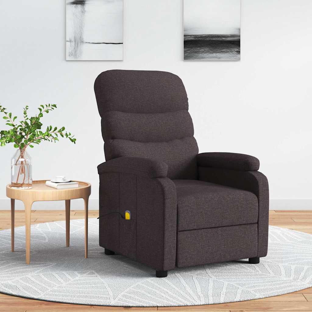 Fauteuil de massage Marron foncé Tissu