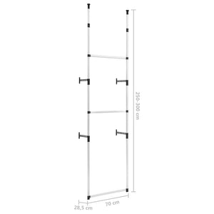Système de garde-robe télescopique avec barres Aluminium