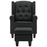 Fauteuil avec repose-pied Gris foncé Tissu