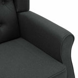 Fauteuil avec repose-pied Gris foncé Tissu