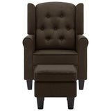 Fauteuil avec repose-pied Marron Tissu