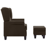 Fauteuil avec repose-pied Marron Tissu