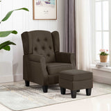 Fauteuil avec repose-pied Marron Tissu